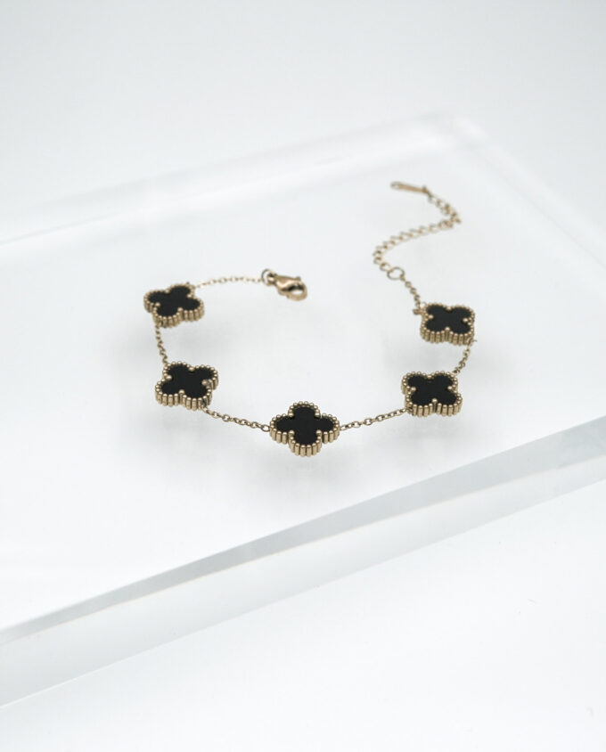 Gold Clover (B) Steel Bracelet