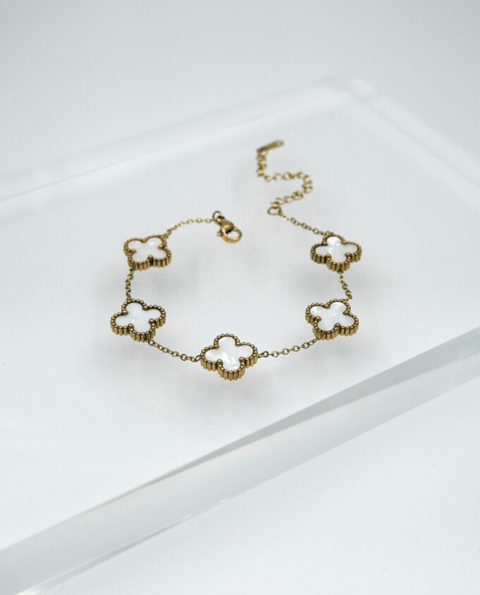 Gold Clover (W) Steel Bracelet