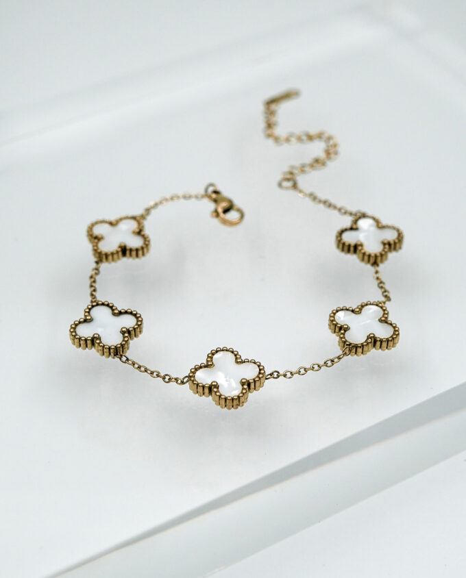 Gold Clover (W) Steel Bracelet