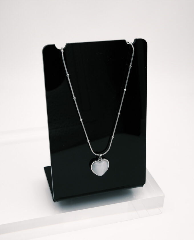 Moonlit Silver Heart Necklace