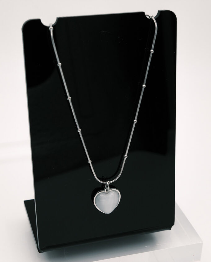 Moonlit Silver Heart Necklace