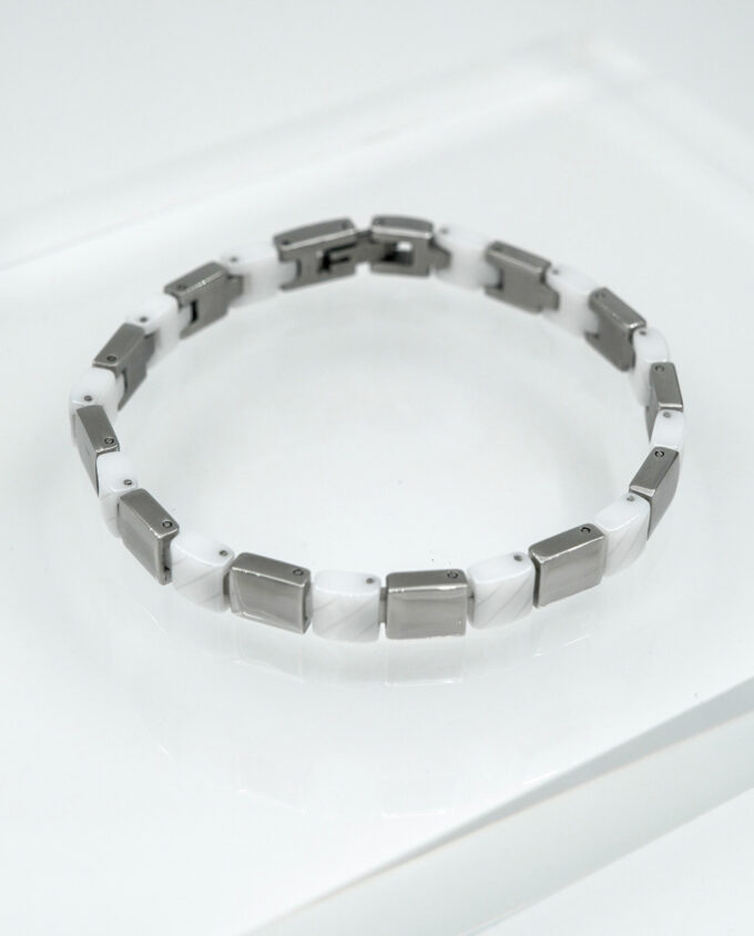 White Ceramic Steel Bracelet